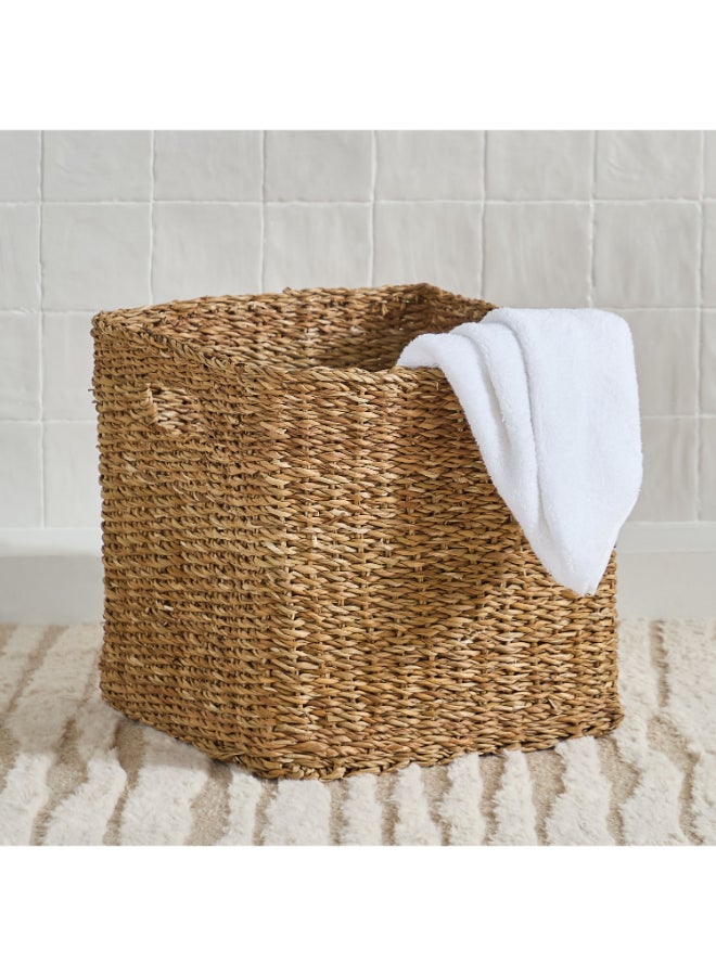 Home Box Natural Woven Storage Basket - Cube Shape - Image 1